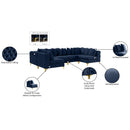 Meridian Tremblay Navy Velvet Modular Sectional IMAGE 16