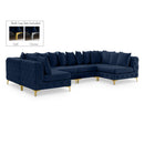  Manufacturer Color_Navy -- Tremblay 139" Navy Velvet Upholstered 6 pc Modular Sectional IMAGE 1