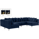  Manufacturer Color_Navy -- Tremblay 139" Navy Velvet Upholstered 6 pc Modular Sectional IMAGE 2