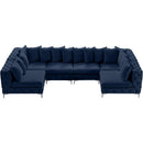  Manufacturer Color_Navy -- Tremblay 139" Navy Velvet Upholstered 6 pc Modular Sectional IMAGE 8