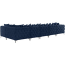  Manufacturer Color_Navy -- Tremblay 169" Navy Velvet Upholstered 6 pc Modular Sectional IMAGE 10