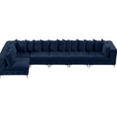 Manufacturer Color_Navy -- Tremblay 169" Navy Velvet Upholstered 6 pc Modular Sectional IMAGE 14