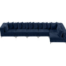  Manufacturer Color_Navy -- Tremblay 169" Navy Velvet Upholstered 6 pc Modular Sectional IMAGE 16