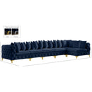  Manufacturer Color_Navy -- Tremblay 169" Navy Velvet Upholstered 6 pc Modular Sectional IMAGE 17