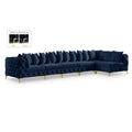  Manufacturer Color_Navy -- Tremblay 169" Navy Velvet Upholstered 6 pc Modular Sectional IMAGE 1