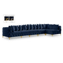  Manufacturer Color_Navy -- Tremblay 169" Navy Velvet Upholstered 6 pc Modular Sectional IMAGE 1