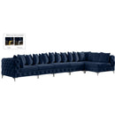  Manufacturer Color_Navy -- Tremblay 169" Navy Velvet Upholstered 6 pc Modular Sectional IMAGE 2