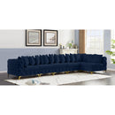  Manufacturer Color_Navy -- Tremblay 169" Navy Velvet Upholstered 6 pc Modular Sectional IMAGE 3