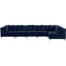 Manufacturer Color_Navy -- Tremblay 169" Navy Velvet Upholstered 6 pc Modular Sectional IMAGE 8