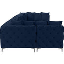  Manufacturer Color_Navy -- Tremblay 169" Navy Velvet Upholstered 7 pc Modular Sectional IMAGE 10
