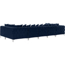  Manufacturer Color_Navy -- Tremblay 169" Navy Velvet Upholstered 7 pc Modular Sectional IMAGE 12