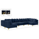  Manufacturer Color_Navy -- Tremblay 169" Navy Velvet Upholstered 7 pc Modular Sectional IMAGE 13