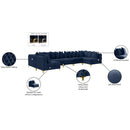  Manufacturer Color_Navy -- Tremblay 169" Navy Velvet Upholstered 7 pc Modular Sectional IMAGE 14