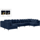  Manufacturer Color_Navy -- Tremblay 169" Navy Velvet Upholstered 7 pc Modular Sectional IMAGE 2