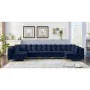  Manufacturer Color_Navy -- Tremblay 169" Navy Velvet Upholstered 7 pc Modular Sectional IMAGE 3