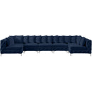  Manufacturer Color_Navy -- Tremblay 169" Navy Velvet Upholstered 7 pc Modular Sectional IMAGE 6