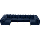  Manufacturer Color_Navy -- Tremblay 169" Navy Velvet Upholstered 7 pc Modular Sectional IMAGE 7