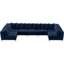 Manufacturer Color_Navy -- Tremblay 169" Navy Velvet Upholstered 7 pc Modular Sectional IMAGE 8