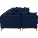  Manufacturer Color_Navy -- Tremblay 169" Navy Velvet Upholstered 7 pc Modular Sectional IMAGE 9