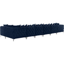  Manufacturer Color_Navy -- Tremblay 198" Navy Velvet Upholstered 7 pc Modular Sectional IMAGE 10