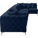  Manufacturer Color_Navy -- Tremblay 198" Navy Velvet Upholstered 7 pc Modular Sectional IMAGE 12