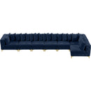  Manufacturer Color_Navy -- Tremblay 198" Navy Velvet Upholstered 7 pc Modular Sectional IMAGE 15