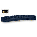  Manufacturer Color_Navy -- Tremblay 198" Navy Velvet Upholstered 7 pc Modular Sectional IMAGE 1