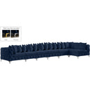  Manufacturer Color_Navy -- Tremblay 198" Navy Velvet Upholstered 7 pc Modular Sectional IMAGE 2