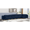  Manufacturer Color_Navy -- Tremblay 198" Navy Velvet Upholstered 7 pc Modular Sectional IMAGE 3