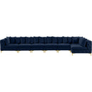  Manufacturer Color_Navy -- Tremblay 198" Navy Velvet Upholstered 7 pc Modular Sectional IMAGE 5