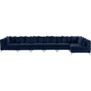  Manufacturer Color_Navy -- Tremblay 198" Navy Velvet Upholstered 7 pc Modular Sectional IMAGE 6