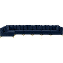  Manufacturer Color_Navy -- Tremblay 198" Navy Velvet Upholstered 7 pc Modular Sectional IMAGE 7