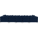  Manufacturer Color_Navy -- Tremblay 169" Navy Velvet Upholstered 7 pc Modular Sectional IMAGE 10