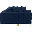  Manufacturer Color_Navy -- Tremblay 169" Navy Velvet Upholstered 7 pc Modular Sectional IMAGE 11