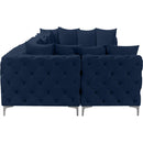  Manufacturer Color_Navy -- Tremblay 169" Navy Velvet Upholstered 7 pc Modular Sectional IMAGE 12