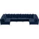  Manufacturer Color_Navy -- Tremblay 169" Navy Velvet Upholstered 7 pc Modular Sectional IMAGE 14