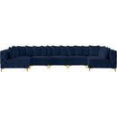  Manufacturer Color_Navy -- Tremblay 169" Navy Velvet Upholstered 7 pc Modular Sectional IMAGE 5
