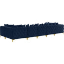  Manufacturer Color_Navy -- Tremblay 169" Navy Velvet Upholstered 7 pc Modular Sectional IMAGE 7