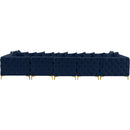  Manufacturer Color_Navy -- Tremblay 169" Navy Velvet Upholstered 7 pc Modular Sectional IMAGE 9