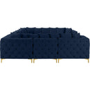  Manufacturer Color_Navy -- Tremblay 139" Navy Velvet Upholstered 8 pc Modular Sectional IMAGE 11