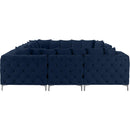  Manufacturer Color_Navy -- Tremblay 139" Navy Velvet Upholstered 8 pc Modular Sectional IMAGE 12