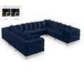  Manufacturer Color_Navy -- Tremblay 139" Navy Velvet Upholstered 8 pc Modular Sectional IMAGE 1