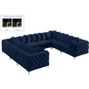  Manufacturer Color_Navy -- Tremblay 139" Navy Velvet Upholstered 8 pc Modular Sectional IMAGE 2