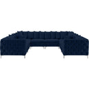  Manufacturer Color_Navy -- Tremblay 139" Navy Velvet Upholstered 8 pc Modular Sectional IMAGE 6