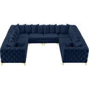  Manufacturer Color_Navy -- Tremblay 139" Navy Velvet Upholstered 8 pc Modular Sectional IMAGE 7