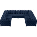  Manufacturer Color_Navy -- Tremblay 139" Navy Velvet Upholstered 8 pc Modular Sectional IMAGE 8