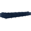  Manufacturer Color_Navy -- Tremblay 228" Navy Velvet Upholstered 8 pc Modular Sectional IMAGE 10