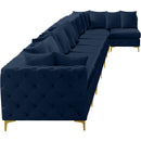  Manufacturer Color_Navy -- Tremblay 228" Navy Velvet Upholstered 8 pc Modular Sectional IMAGE 11