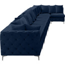  Manufacturer Color_Navy -- Tremblay 228" Navy Velvet Upholstered 8 pc Modular Sectional IMAGE 12