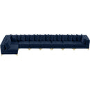  Manufacturer Color_Navy -- Tremblay 228" Navy Velvet Upholstered 8 pc Modular Sectional IMAGE 13